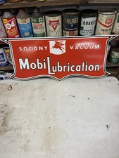 VINTAGE PORCELAIN MOBIL SOCO NY VACCUM LUBRICATION SIGN GAS STATION GAS OIL picture