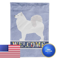 Caroline'S Treasures Carolines Treasures Bb5563Chf Samoyed Welcome House Flag picture
