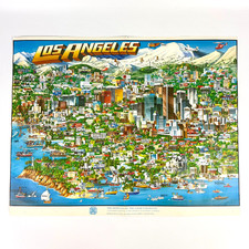 Vintage Los Angeles, CA Map 1982 City Character Art Print Poster of LA Landmarks picture