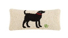Peking Handicraft Black Lab Hook Throw Pillow 12