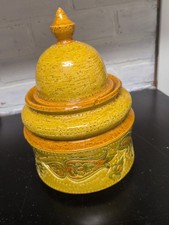 Vintage MCM Bitossi Italy Aldo Londi Paisley Lidded Jar - Rosenthal Netter 1960s picture