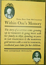 Vtg PB, Within One's Memory: Recollections by Eliza Hall Park McCullough, 1987 picture