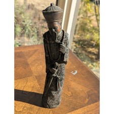 Vintage Chinese Mandarin Official Statue - Faux Wood - 12