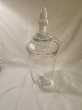 Tall Apothecary Jar w Finial Lid Perfect Display Or Candy Container Dish 13” picture