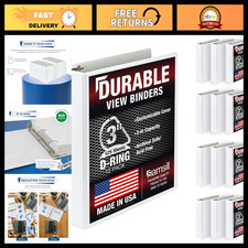 Samsill Durable 3 inch 3 Ring Binder, D Ring Binder, 100% Recycled Chipboard, Wh picture