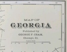 Vintage 1901 GEORGIA Map 14