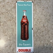 Vtg Original Double Cola SIGN Enamel Porcelain 17