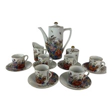 Vintage Japanese 17 Pieces Arita Porcelain Tea Set Stylized Floral New picture