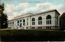 Vintage Postcard Columbus Ohio USA Antique 1908 Carnegie Library Posted picture
