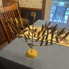 Hanukkah Menorah Gold tone 17”x 13” Candles Not Included picture