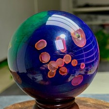 358G Natural Crystal Beautiful colored striped agate sphere Healing picture