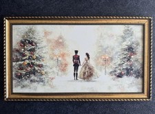 *NEW* Hobby Lobby Nutcracker Toy Soldier Ballerina Framed Christmas Winter picture