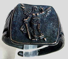 300 BC Ancient Greek Silver Ring Nike goddess victory in battle and contests picture