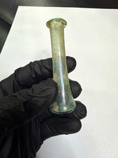 Ancient Roman Green Glass Bottle c. 1st century AD. picture