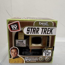Tiny TV Classics Star Trek Original Series Captain Kirk Real Working TV Toy picture