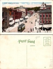 Auburn New York NY. North Street Busy Wagon Tram Bus Hadselle's Postcard 57772 picture