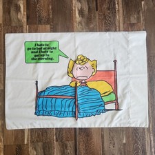 Vintage 1971 Peanuts Sally Brown Pillowcase Schulz Snoopy Bedding United Feature picture