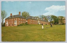 1963 Hotchkiss School Lakeville CT Van Santvoord Hall Vintage Postcard Golfers picture