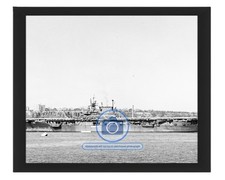 USS ENTERPRISE AIRCRAFT CARRIER HUDSON RIVER 1945 8X10 FRAMED PHOTO picture