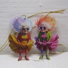 Acrylic Hanging Ornaments Crazy Grandma-Lot of Two picture