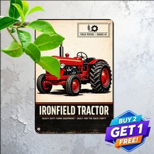 Vintage Farm Tractor Wall Sign Retro Agricultural Machinery Metal Plaque picture