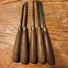 Lot Of 4 Vintage Antique Buck Brothers Wood Chisels Of Various Sizes picture