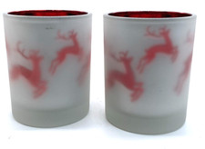 2 Bath and Body Works Reindeer Dancing Tealight Holders Slatkin 2007 picture