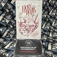 The Lucky Devils: #1 Sketch Cover by Ron Leary 3x Signed W COA🔥😈 picture