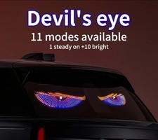 2Pcs Car LED Devil's Eye Decorative Light Rear Warning Reflective Stickers picture