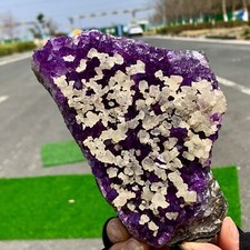 1.35LB Natural Amethyst Calcite skeletal Mineral Specimens picture