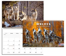 2027 Spiral-bound Wall Calendar (Wolves) - 12 Months Desktop / Wall Calend picture