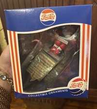 Vintage 1997 Pepsi-Cola Santa Claus Sign Collectible Holiday Christmas Ornament picture