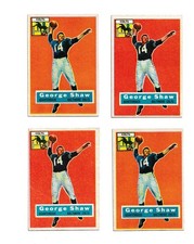 1956 TOPPS FOOTBALL 4 CARD LOT GEORGE SHAW RC #108 HIGH GRADE BALTIMORE COLTS picture