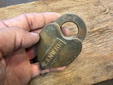 Antique C & NW RR Brass Padlock, Chicago & Northwestern Railroad picture