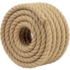 Natural Jute Rope (3/4 Inch x 25 Feet) Thick Hemp 3/4 x 25 Feet, Brown picture