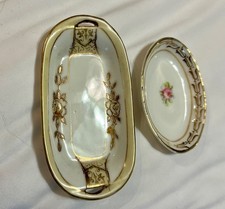 2 Vintage Miniature Trinket Trays Japan Noritake Nippon picture