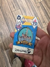 IN HAND 2025 DISNEYLAND 70TH ANNIVERSARY PIN SLEEPING BEAUTY CASTLE picture