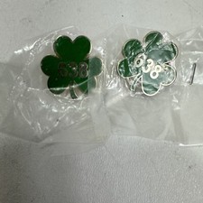 2X New York Steamfitters Local Union 638 Pin Button Shamrock Clover Green Award picture