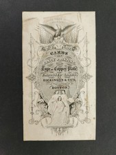 1850s antique DICKINSON & Co CARD boston ma AD BUSINESS TRADE CARD washington st picture