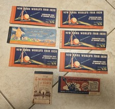 LOT of 8 Vtg 1939 1940 New York Worlds Fair Souvenir Ticket Books & Ephemera WOW picture