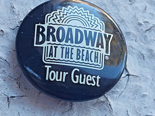 Vintage BROADWAY AT THE BEACH Tour Guest round button Pinback 1