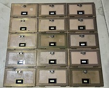 Extra Large Rare Vintage USPS Post Office Brass Box Door With Combination picture