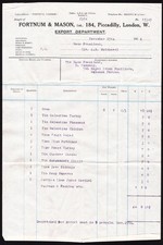 1916 WWI Royal Irish Fusiliers Salonika Christmas Dinner Fortnum & Mason Invoice picture