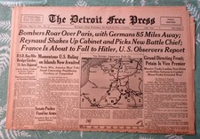Bombers Roar Over Paris * Detroit Free Press 19May1940 * US Military Photos picture