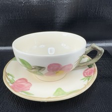 Franciscan Dessert Rose Earthenware Pottery Teacup And Saucer Set New S Stickers picture