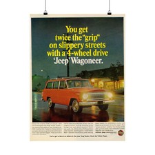 Jeep Wagoneer Poster - 4x4 Vintage Advertising Print Mid Century Wall Art 24x36” picture