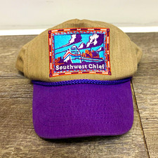 Vintage 90’s Amtrak Southwest Chief Patch Rope Hat SnapBack STC Deadstock NM picture