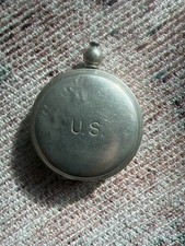 WWII US Military Pocket Compass Wittnauer - Working Pop Latch & Free Needle WW2 picture