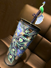Starbucks 2024 Blue Peacock 24oz Christmas Holiday Tumbler BNWT picture