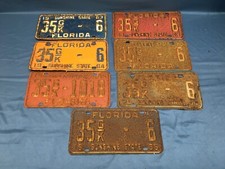 Vintage 63, 64, 65, 66, 68/69, 69/70, 70/71 Madison Florida Plate Same Number picture